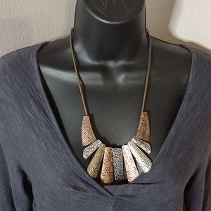 22 Inch Multi Tone Statement Necklace